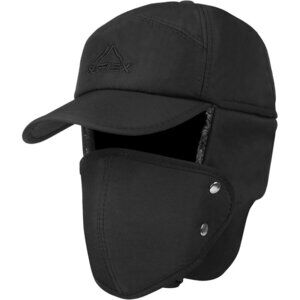 Winter 3 in 1 Trapper Hat for Men Ushanka Russian Ski ,Cap,Windproof Ear Flaps